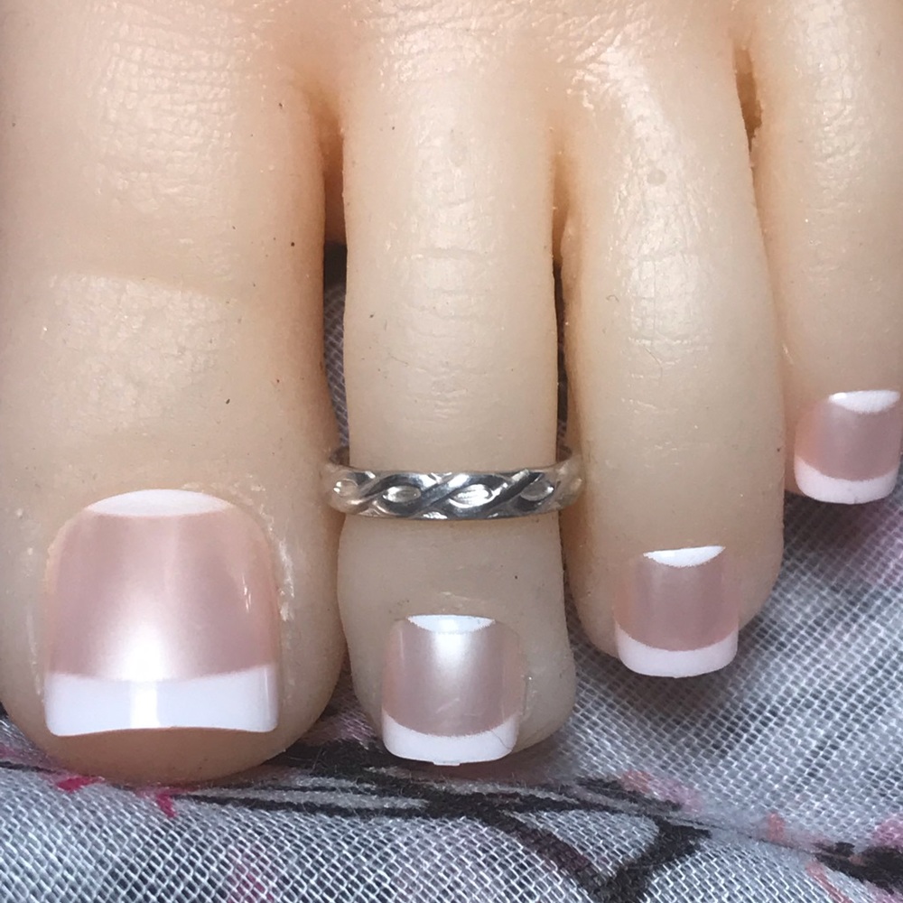 Toe Ring- Infinity Sterling Silver Adjustable Toe… - image 1